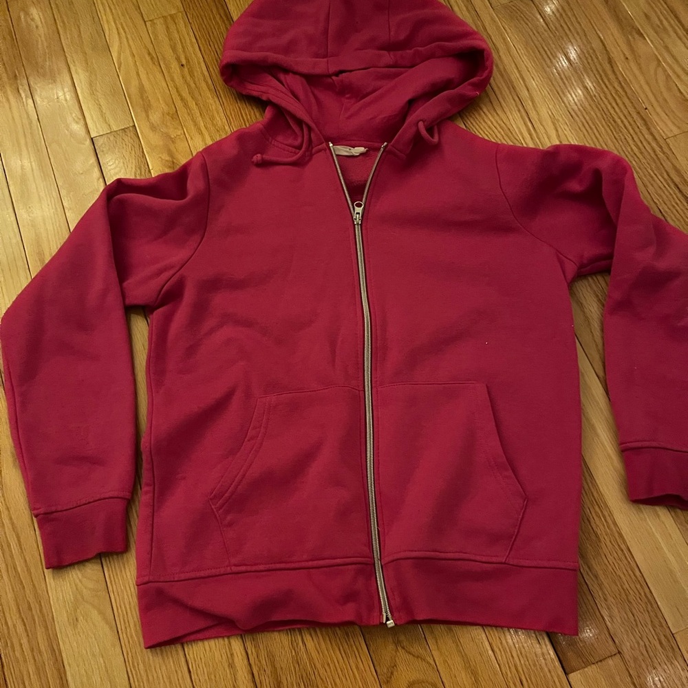 Primark Women's Red Hooded Zip-Up Jacket